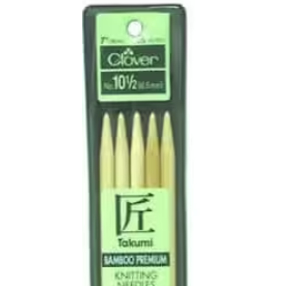 New Clover Bamboo 5 pc Knitting Needle Double Point 7 in. Size 10.5 (6.5mm)